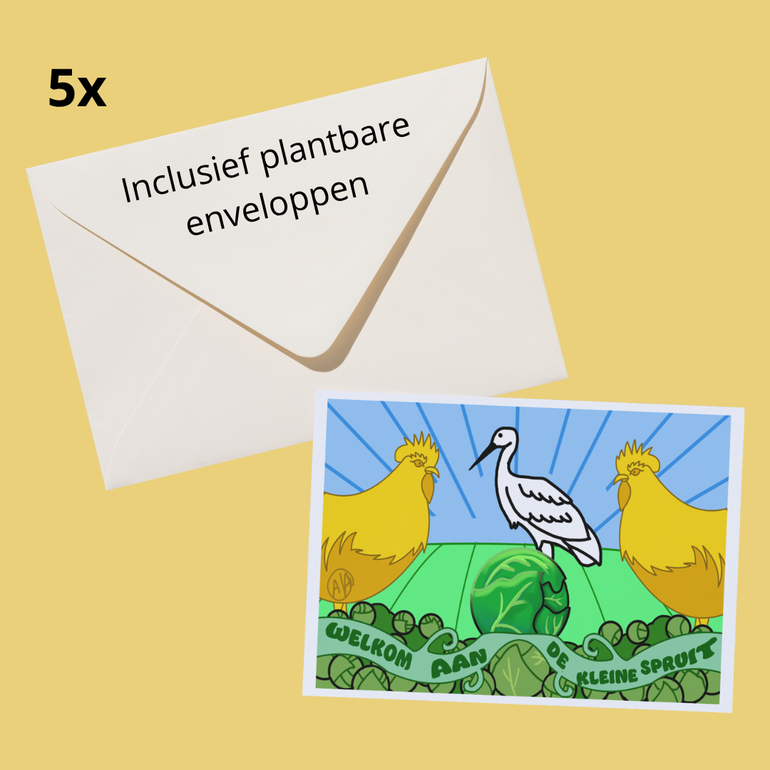 Kaartje "Welkom aan de kleine spruit" (5st)