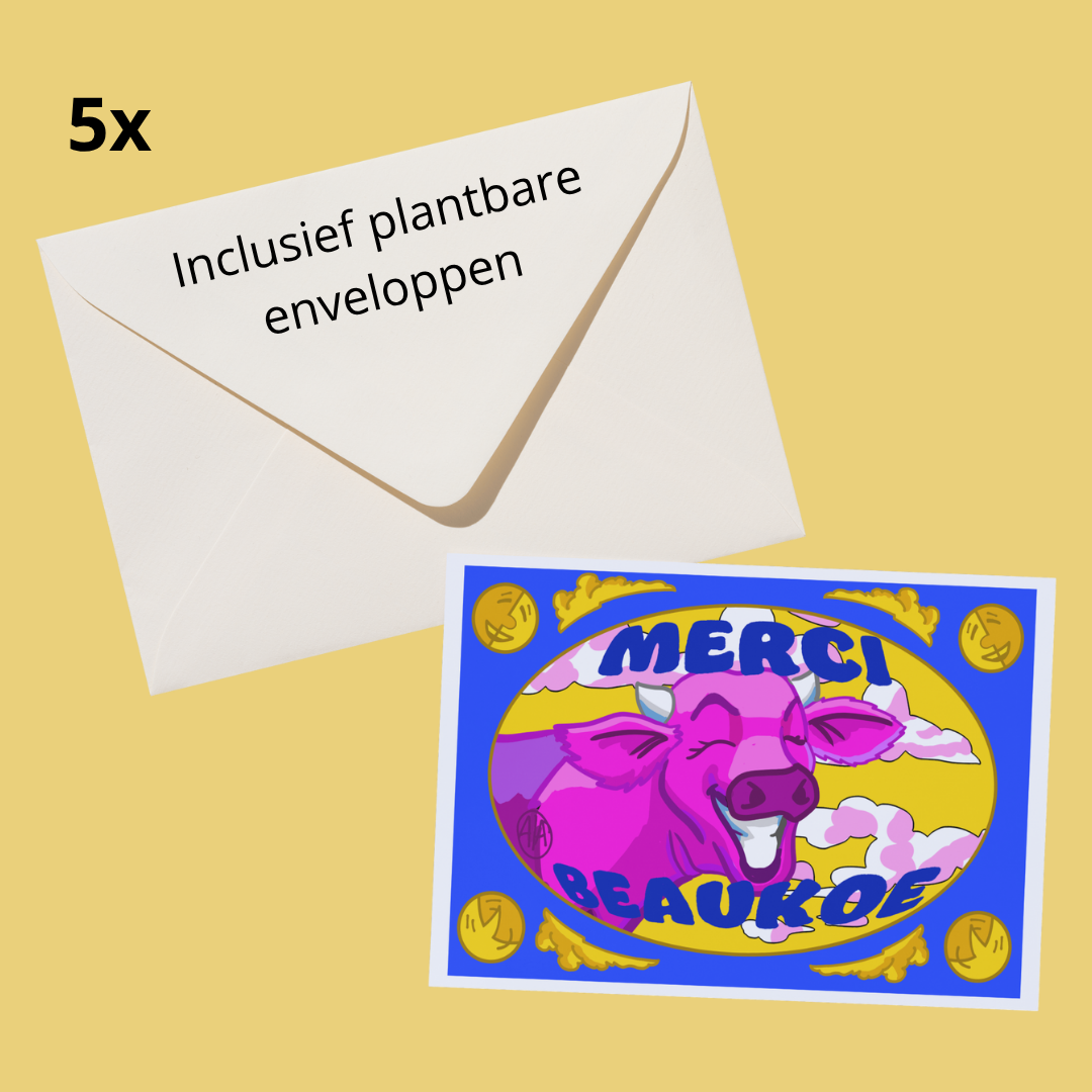 Kaartje "Merci beaukoe" (5st)