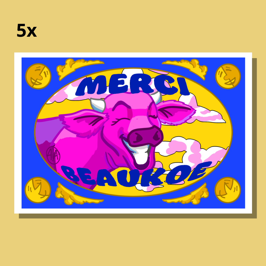 Kaartje "Merci beaukoe" (5st)