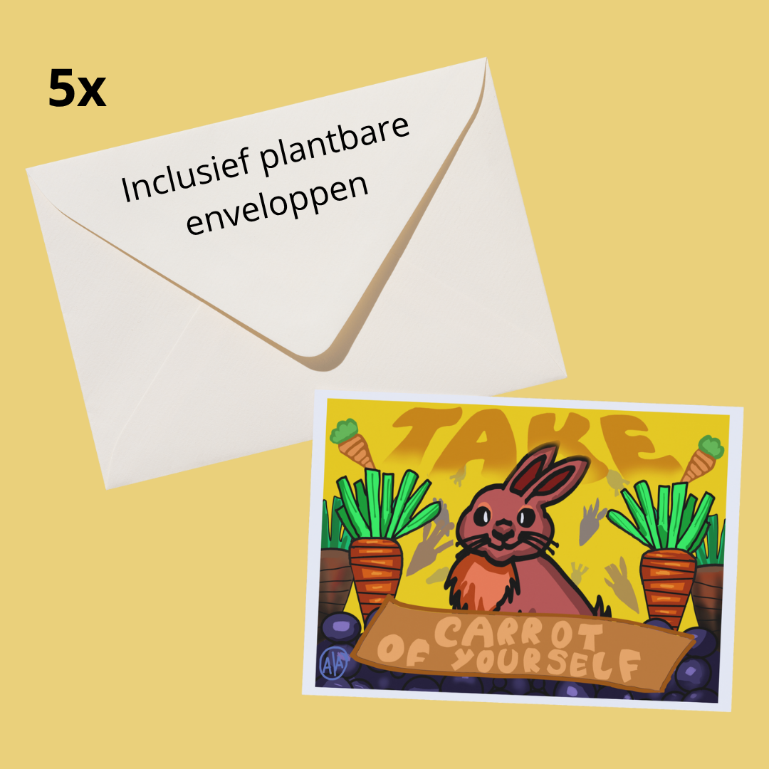 Kaartje "Take carrot of yourself" (5st)